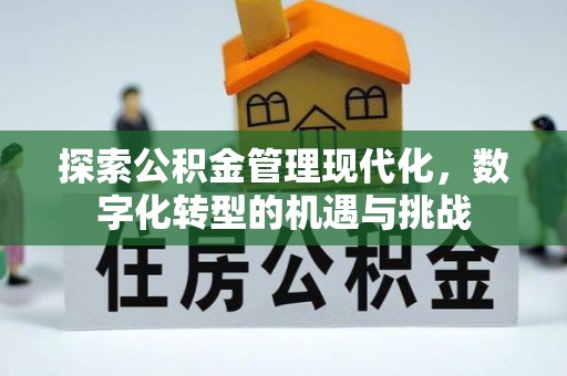 黄山探索公积金管理现代化，数字化转型的机遇与挑战