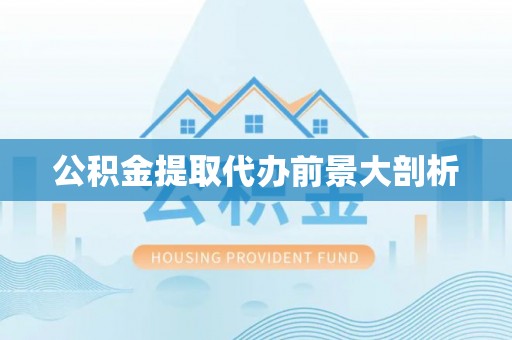 黄山公积金提取代办前景大剖析